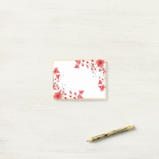 Pink Frame Post-it Notepad Klebezettel (Auf Schreibtisch)