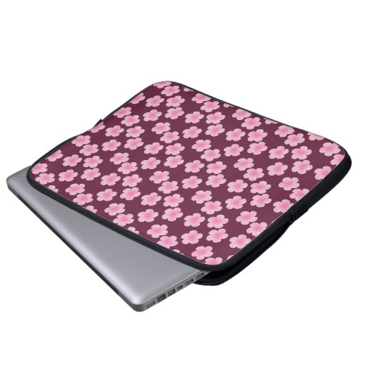 Pink Frangipani Blume Pattern Elektronik Bag Laptopschutzhülle (Vorne Knopf)