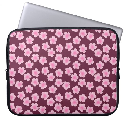 Pink Frangipani Blume Pattern Elektronik Bag Laptopschutzhülle (Vorderseite)