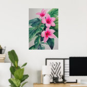 Pink Frangipani Blume Poster (Heimbüro)