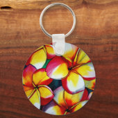 Pink-Frangipani-Blume von Sacha Grossel Art Schlüsselanhänger (Vorderseite)