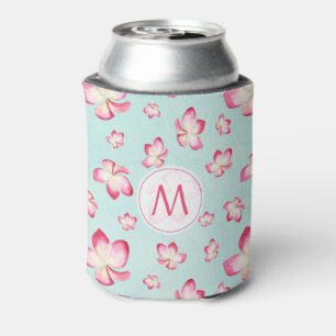 Pink Frangipani Monogram Aqua Dosenkühler