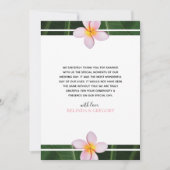 Pink Frangipani Plumeria Wedding Danke-Card Dankeskarte (Vorderseite)