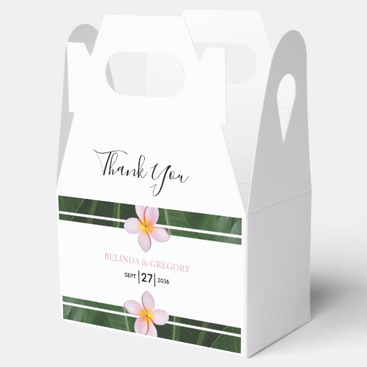 Pink Frangipani Plumeria Wedding Geschenkschachtel (Geöffnet)