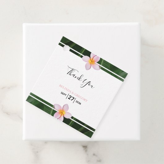 Pink Frangipani Plumeria Wedding Gift Geschenkanhänger (Beispiel)