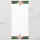 Pink Frangipani Plumeria Wedding Menükarte (Rückseite)