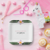 Pink Frangipani Plumeria Wedding Pappteller (Party)