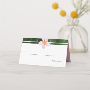 Pink Frangipani Plumeria Wedding Platzkarte