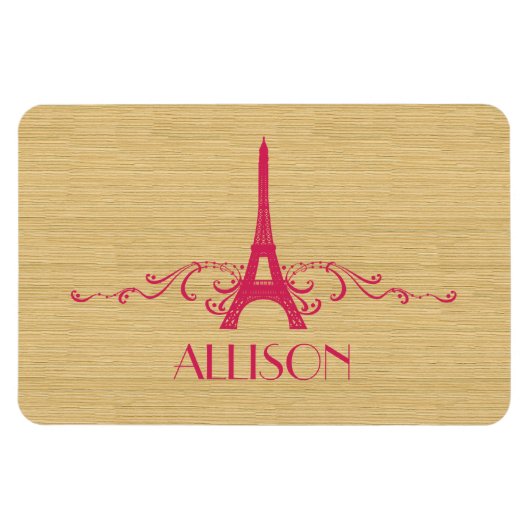 Pink Französisch Blühend Premium Magnet (Horizontal)