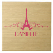 Pink Französisch Blühend Tile Fliese (Vorderseite)