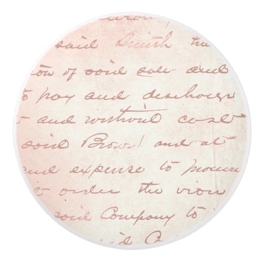 Pink Französisch Handwriting-Keramik Pull Keramikknauf (Vorderseite)