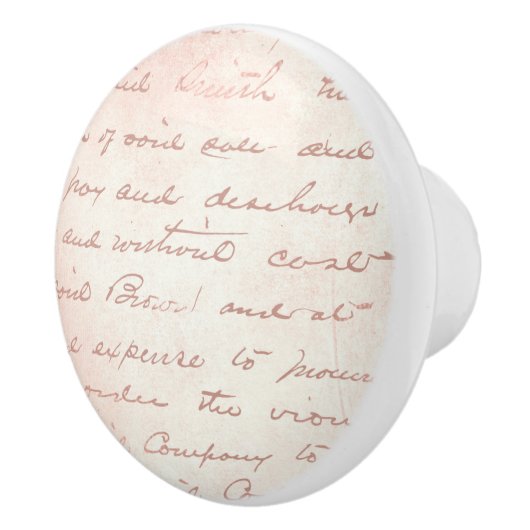 Pink Französisch Handwriting-Keramik Pull Keramikknauf (Rechts)