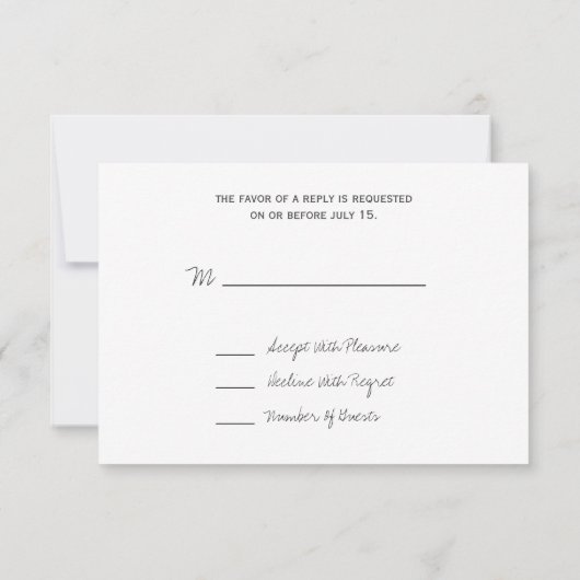 Pink French Anemone Wedding RSVP (Rückseite)