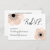 Pink French Anemone Wedding RSVP (Vorne/Hinten)