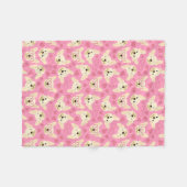 Pink French Bulldog Liebe Pattern Fleecedecke (Vorderseite (Horizontal))