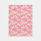 Pink French Bulldog Liebe Pattern Fleecedecke (Vorderseite)