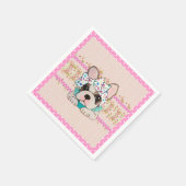 Pink French Bulldog Napkins Serviette (Ecke)