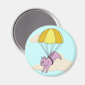 Pink French Bulldog Umbrel Fun Magnet (Vorderseite/Rückseite)