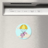 Pink French Bulldog Umbrel Fun Magnet (In Situ (Geschirrspüler))
