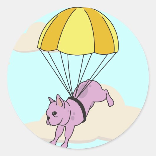 Pink French Bulldog Umbrella Fun Sticker (Vorderseite)