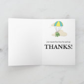 Pink French Bulldog Umbrella Spaß Danke Karte (Innenseite)