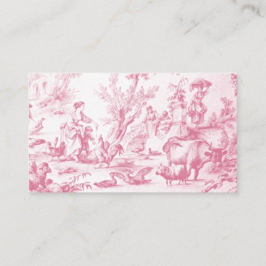 Pink French Country Farm Animal Books for Baby Begleitkarte (Rückseite)