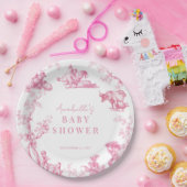 Pink French Country Farm Animal Girl Baby Dusche Pappteller (Party)