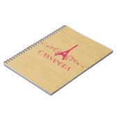 Pink French Flourish Notebook Notizblock (Linke Seite)