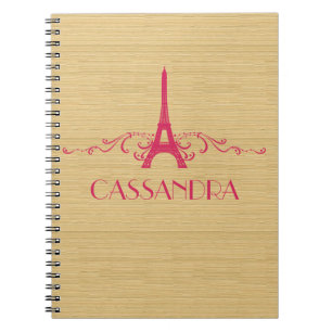 Pink French Flourish Notebook Notizblock