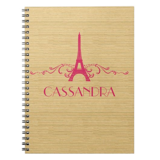 Pink French Flourish Notebook Notizblock (Vorderseite)