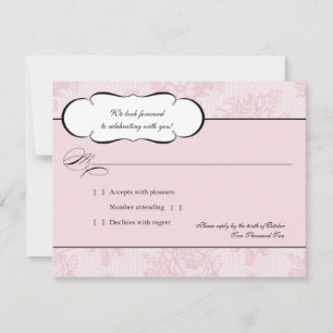 Pink French Lace UAWG Response Card RSVP Karte