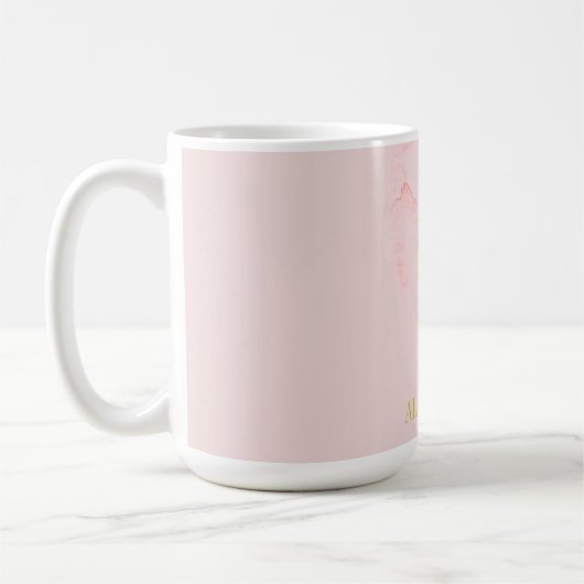 Pink French Parfüm Flasche Chic Monogram Personal Kaffeetasse (Links)