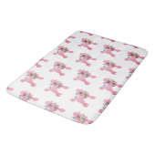 Pink French Poodle Akzent Badematte (Schrägansicht)