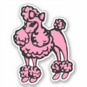 Pink French Poodle Aufkleber (Vorderseite)