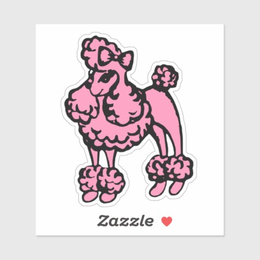 Pink French Poodle Aufkleber (Blatt)