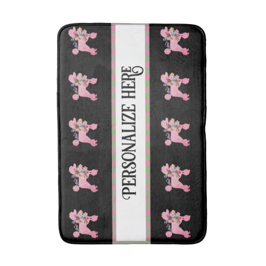 Pink French Poodle Badematte (Vorderseite Vertikal)