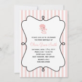 Pink French Poodle Geburtstag Einladung (Vorderseite)