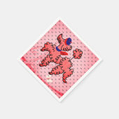 Pink French Poodle Napkins Serviette (Ecke)