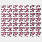 Pink French Poodle Retro Blanket Geschenk Fleecedecke (Vorderseite (Horizontal))
