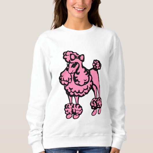 Pink French Poodle Sweatshirt Geschenk (Vorderseite)