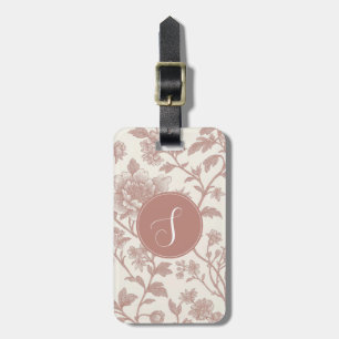 Pink French Toile Floral Luggage Tag Gepäckanhänger