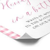 Pink Fresh off Market Message in einem Flaschenzei Poster (Ecke)