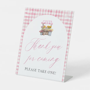 Pink Fresh Off The Market Danke, dass Sie gekommen Sockelschild