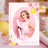 Pink Freshly Graduated Invitation Einladung