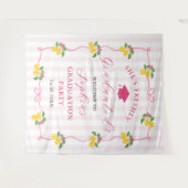 Pink Freshly Lemon Citrus Graduation Decor Wandteppich (Vorderseite (Horizontal))