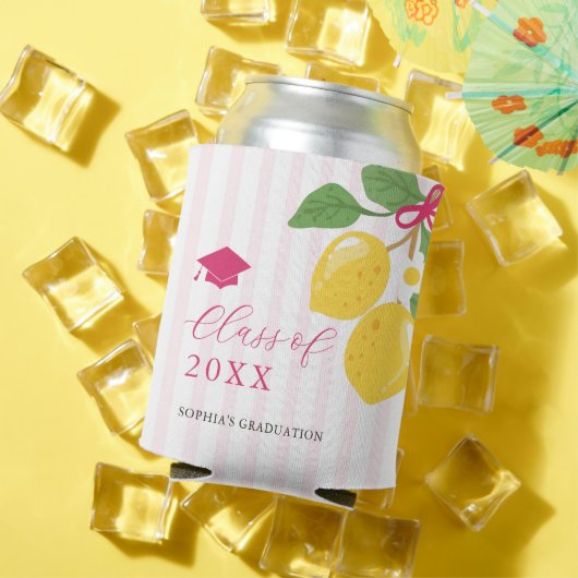 Pink Freshly Lemon Citrus Graduation Party Dosenkühler (In Situ Sommer)