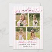 Pink Freshly Lemon Citrus Graduation Party Einladung (Rückseite)