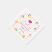 Pink Freshly Lemon Citrus Graduation Party Serviette (Ecke)