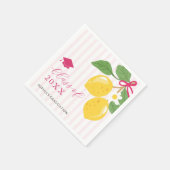 Pink Freshly Lemon Citrus Graduation Party Serviette (Ecke)