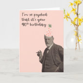 Pink Freud Funny 90. Geburtstag Karte (Gelbe Blume)